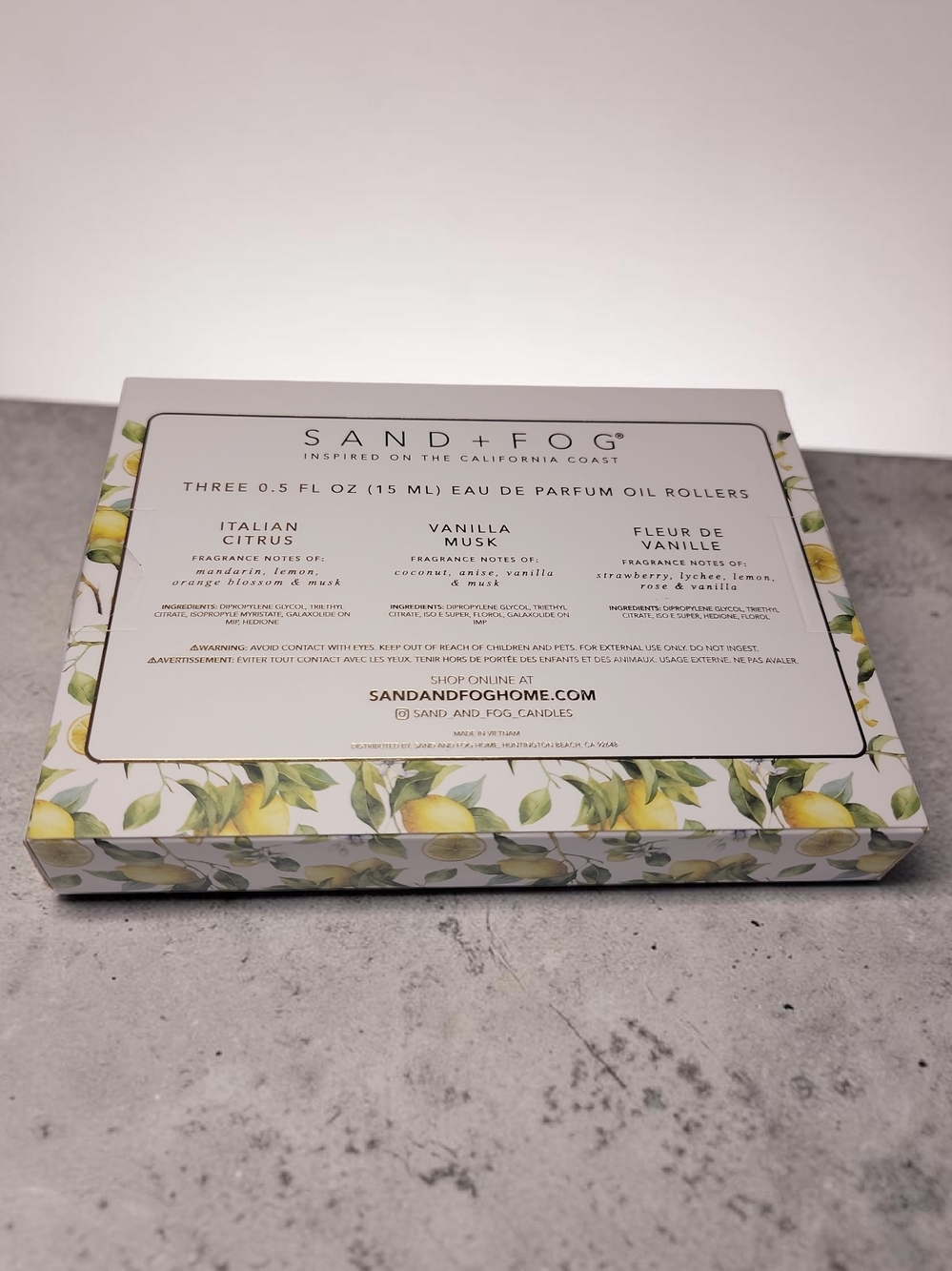 SAND+FOG Eau de Parfum Oil Discovery Set - Lemon, Vanilla & Green Tea - Picture 2 of 2